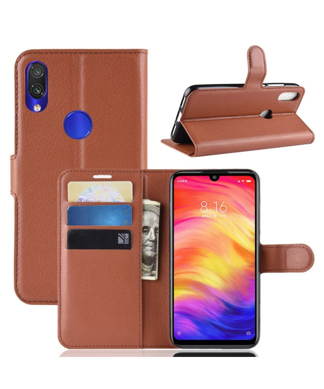 Xiaomi Redmi Note 7 - Étui style cuir porte cartes