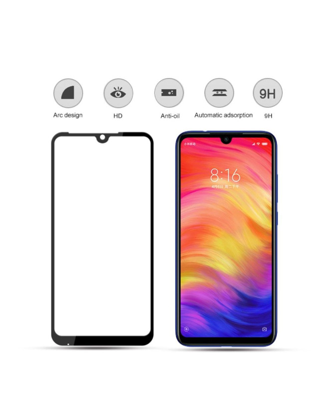 Xiaomi Redmi Note 7 - Protection d’écran en verre trempé Full Size - Noir