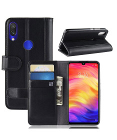 Xiaomi Redmi Note 7 - Étui en cuir premium porte cartes Noir