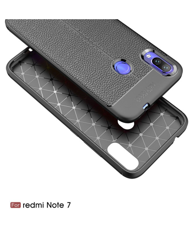 Xiaomi Redmi Note 7 - Coque gel finition simili cuir