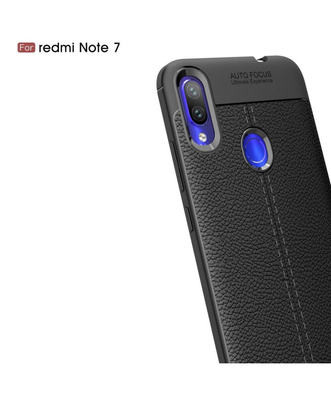 Xiaomi Redmi Note 7 - Coque gel finition simili cuir