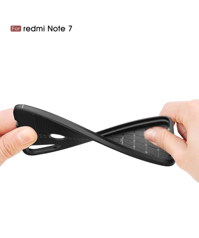 Xiaomi Redmi Note 7 - Coque gel finition simili cuir