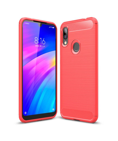 Xiaomi Redmi 7 - Coque gel brossé carbone