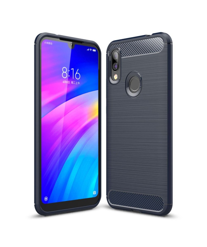 Xiaomi Redmi 7 - Coque gel brossé carbone