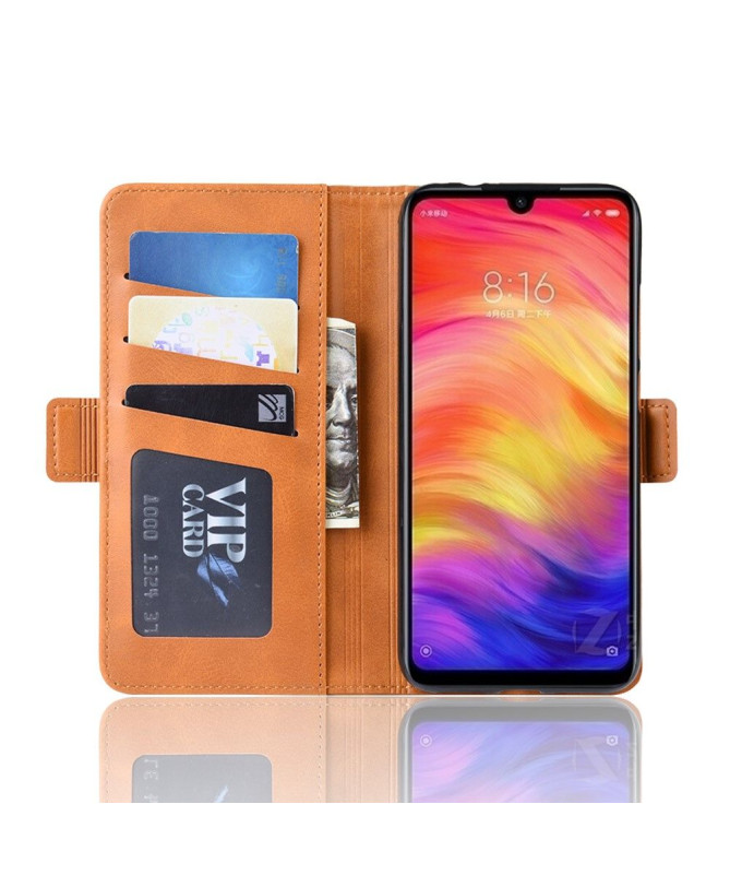 Xiaomi Redmi Note 7 - Étui portefeuille revêtement cuir mat