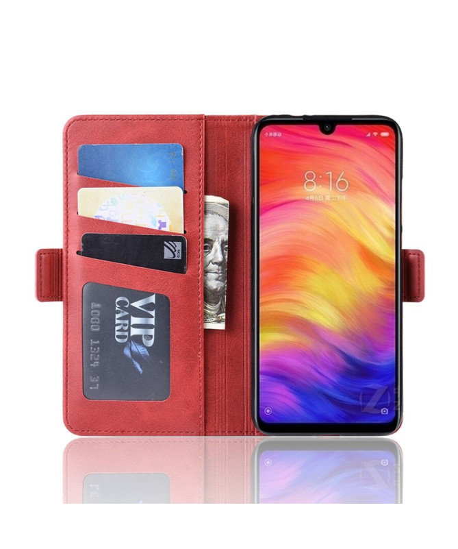 Xiaomi Redmi Note 7 - Étui portefeuille revêtement cuir mat