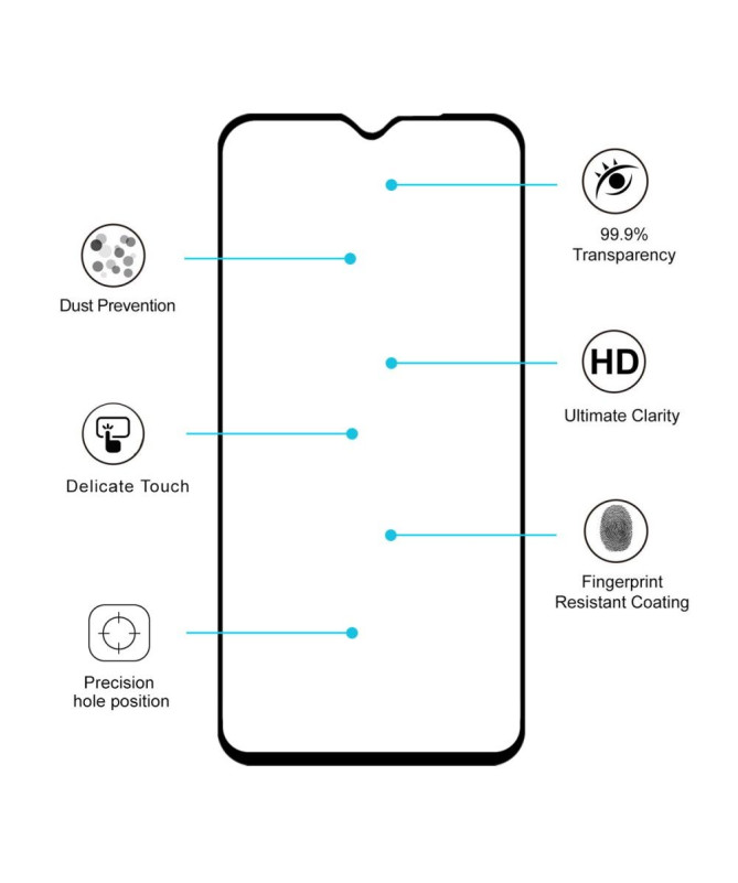 Protection d’écran Xiaomi Redmi Note 8 Pro en verre trempé full size