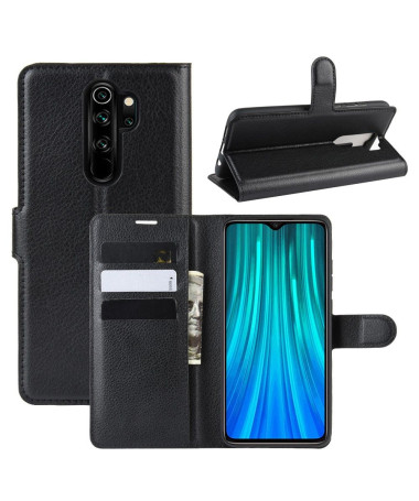 Housse Xiaomi Redmi Note 8 Pro portefeuille style cuir - Noir