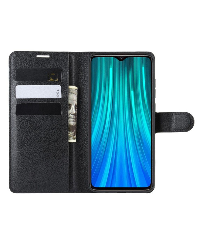 Housse Xiaomi Redmi Note 8 Pro portefeuille style cuir - Noir