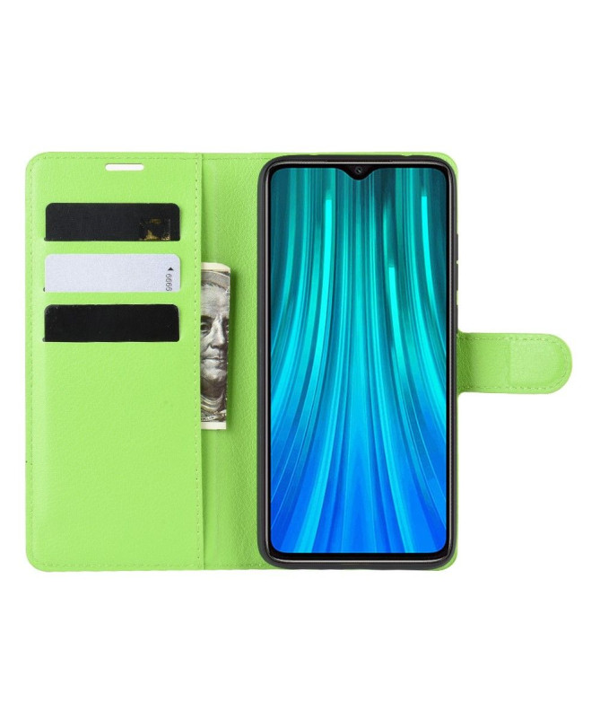 Housse Xiaomi Redmi Note 8 Pro portefeuille style cuir - Noir