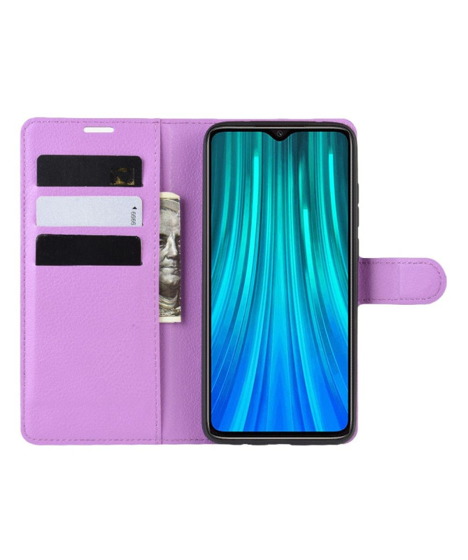 Housse Xiaomi Redmi Note 8 Pro portefeuille style cuir - Noir