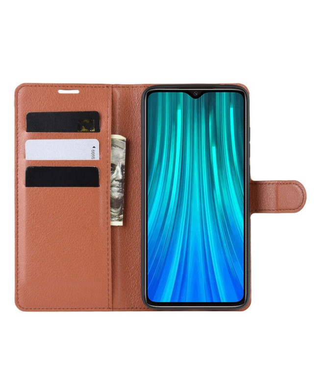 Housse Xiaomi Redmi Note 8 Pro portefeuille style cuir - Noir