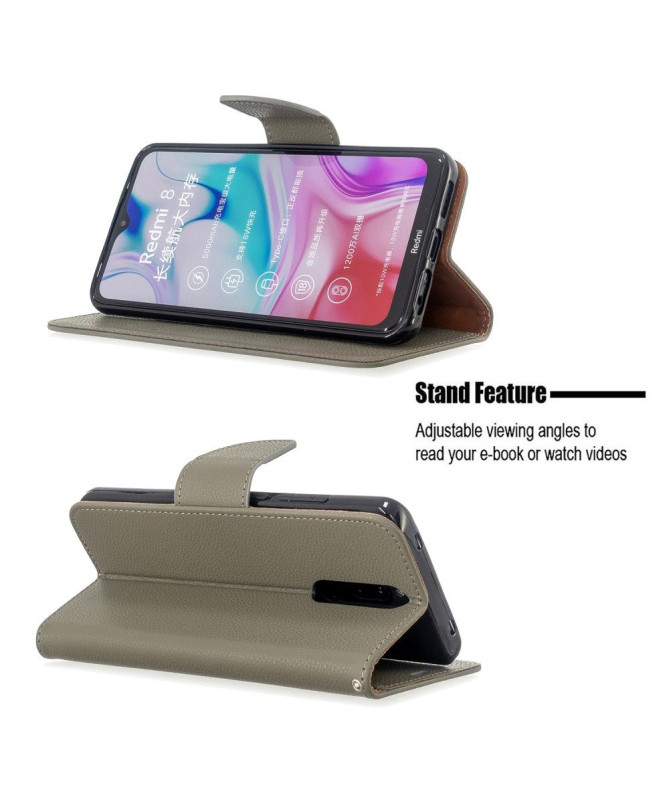 Étui Xiaomi Redmi 8 folio effet cuir grainé