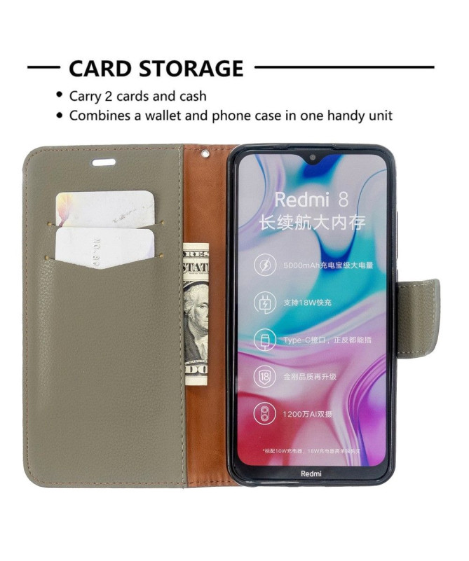 Étui Xiaomi Redmi 8 folio effet cuir grainé