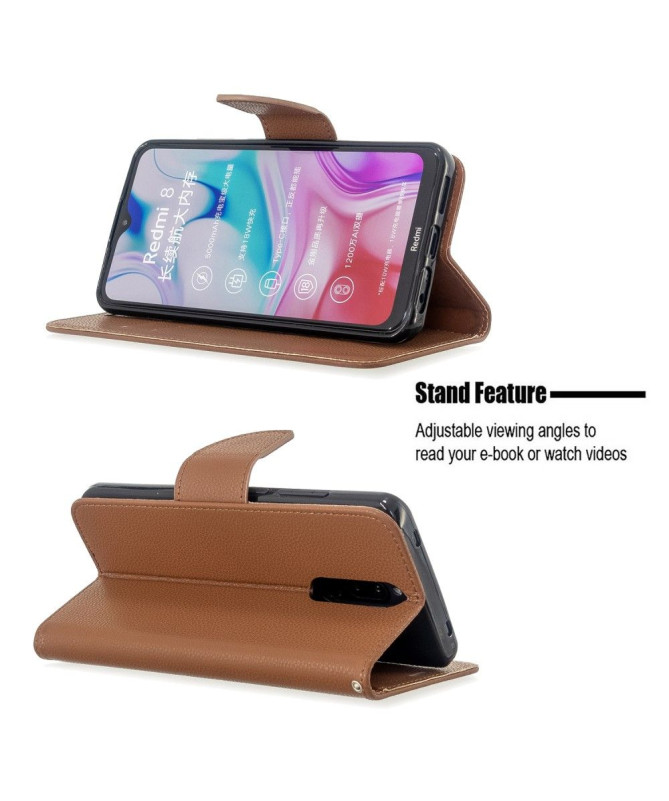 Étui Xiaomi Redmi 8 folio effet cuir grainé
