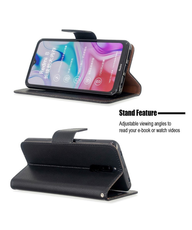 Étui Xiaomi Redmi 8 folio effet cuir grainé