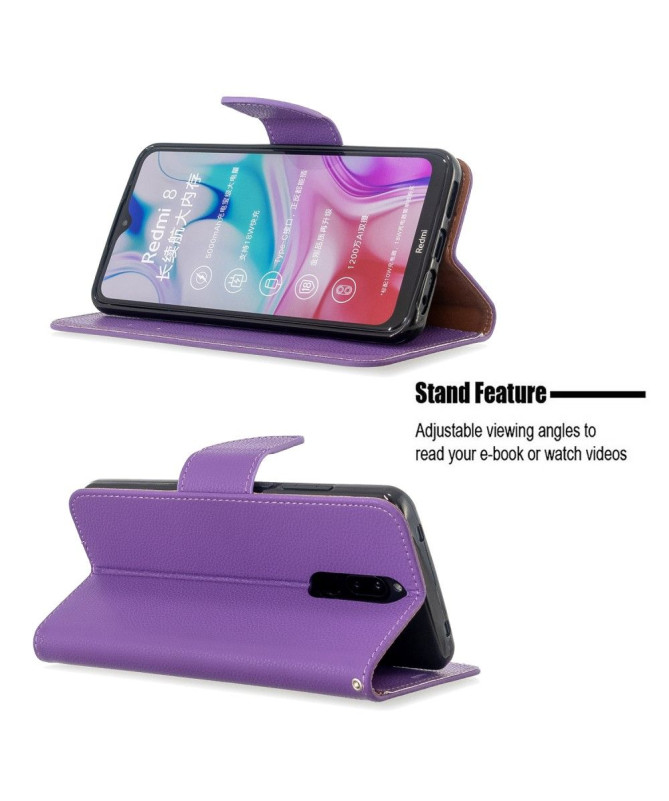 Étui Xiaomi Redmi 8 folio effet cuir grainé