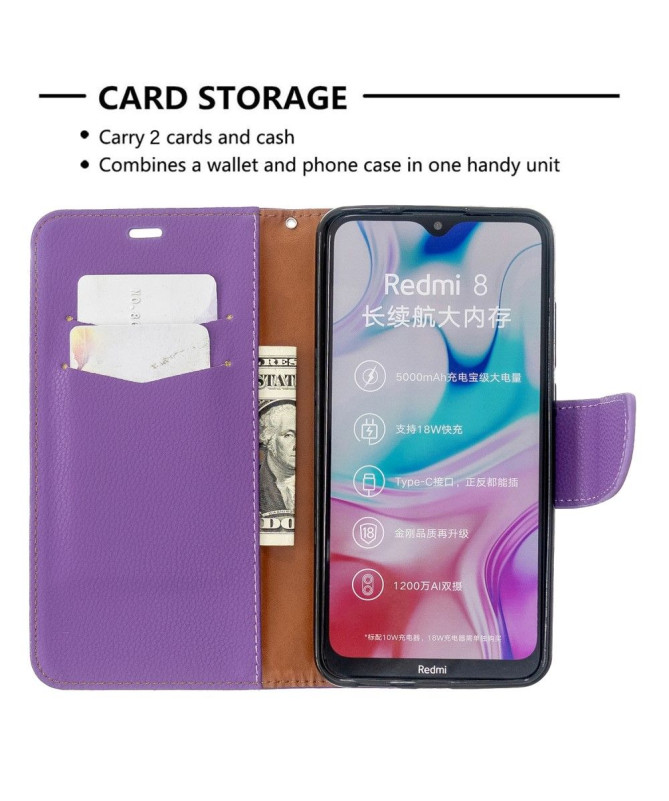 Étui Xiaomi Redmi 8 folio effet cuir grainé