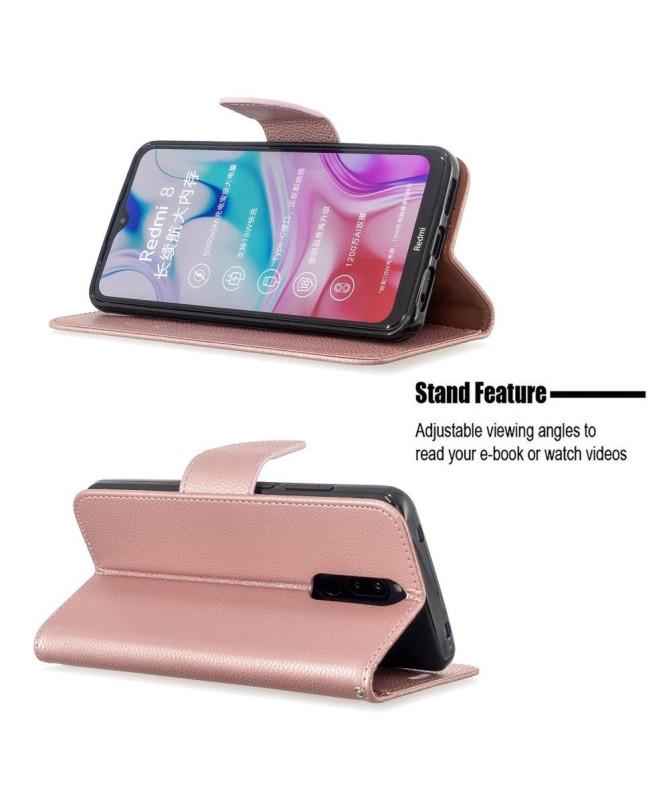 Étui Xiaomi Redmi 8 folio effet cuir grainé