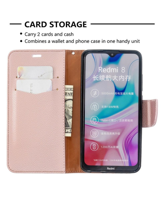 Étui Xiaomi Redmi 8 folio effet cuir grainé