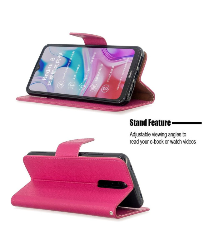 Étui Xiaomi Redmi 8 folio effet cuir grainé