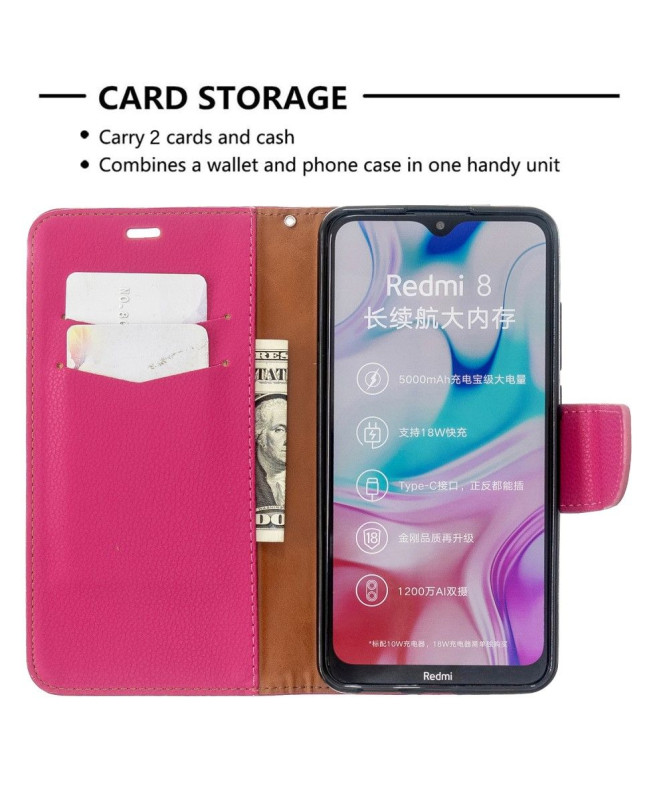 Étui Xiaomi Redmi 8 folio effet cuir grainé