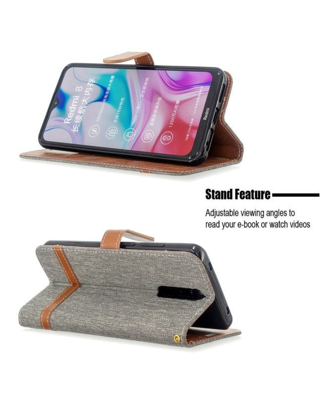 Housse Xiaomi Redmi 8 revêtement tissu porte cartes