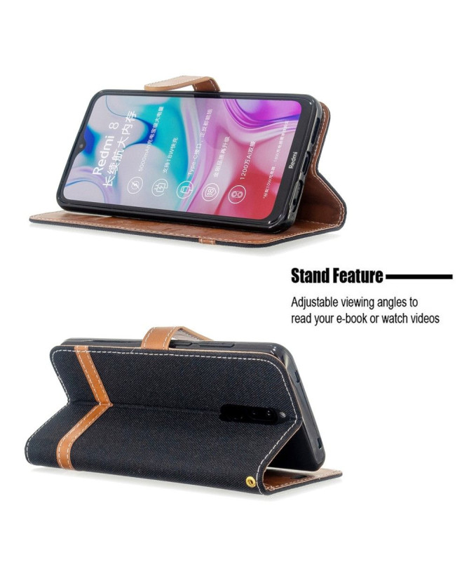 Housse Xiaomi Redmi 8 revêtement tissu porte cartes