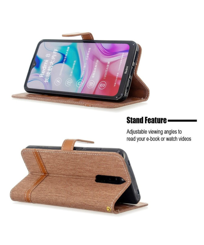 Housse Xiaomi Redmi 8 revêtement tissu porte cartes