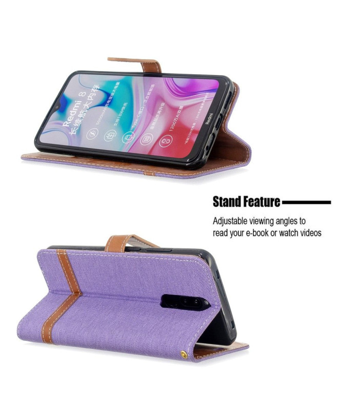 Housse Xiaomi Redmi 8 revêtement tissu porte cartes