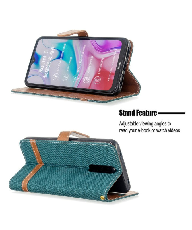 Housse Xiaomi Redmi 8 revêtement tissu porte cartes