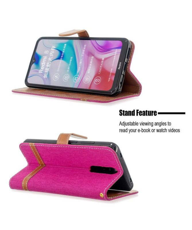 Housse Xiaomi Redmi 8 revêtement tissu porte cartes