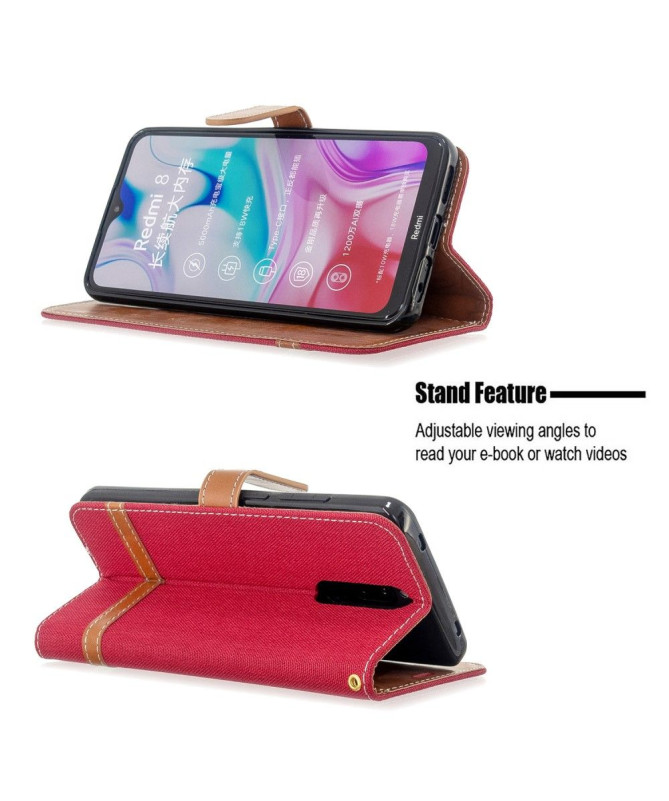 Housse Xiaomi Redmi 8 revêtement tissu porte cartes