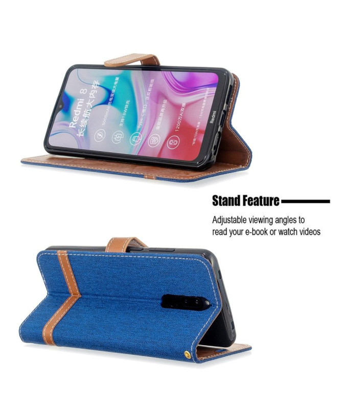 Housse Xiaomi Redmi 8 revêtement tissu porte cartes