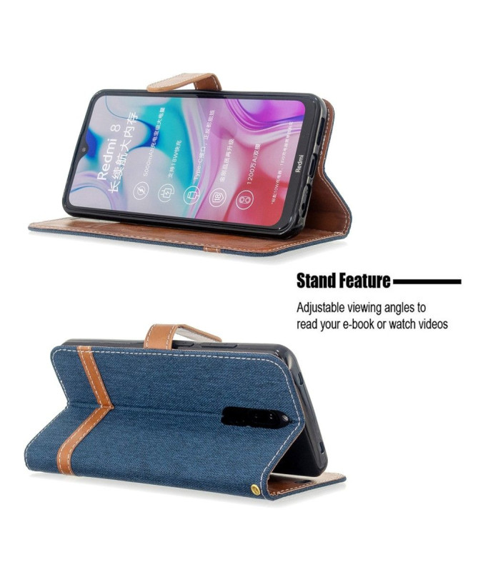 Housse Xiaomi Redmi 8 revêtement tissu porte cartes
