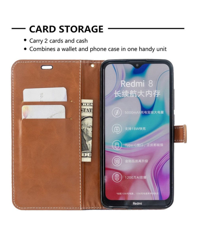Housse Xiaomi Redmi 8 revêtement tissu porte cartes