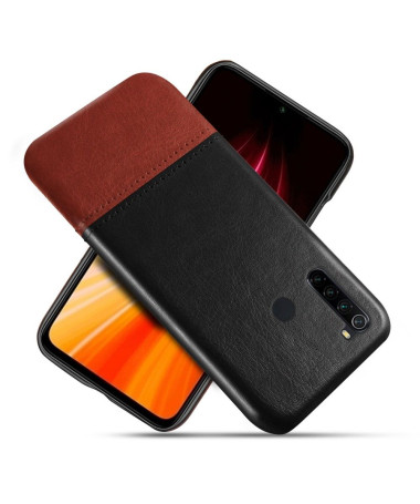 Coque Xiaomi Redmi Note 8 effet cuir bicolore