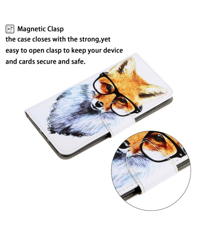 Housse Xiaomi Redmi Note 8 Pro Renard à lunettes
