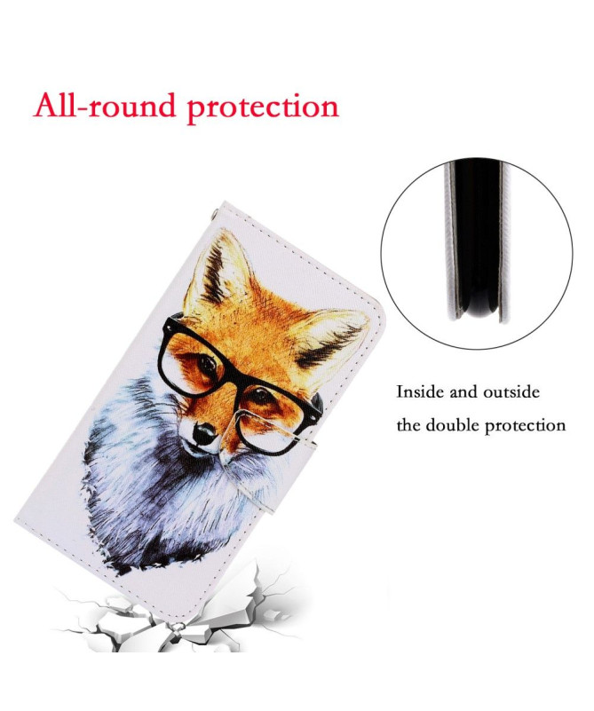Housse Xiaomi Redmi Note 8 Pro Renard à lunettes