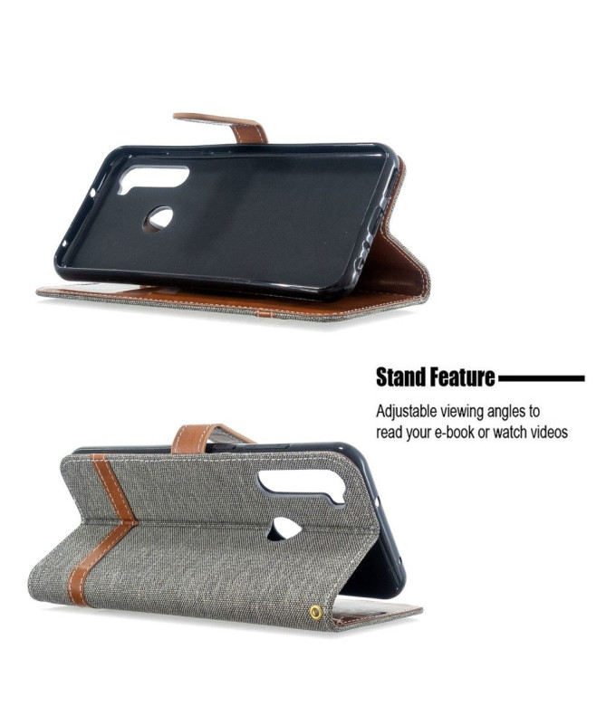 Étui folio revêtement tissu pour Xiaomi Redmi Note 8T