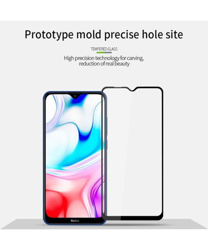 Protection d’écran Xiaomi Redmi 8 en verre trempé full size