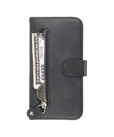 Housse Xiaomi Redmi Note 8T Zipper Pocket effet cuir - Noir