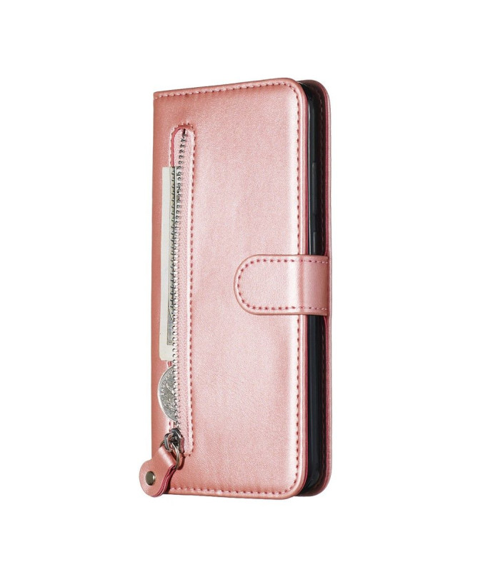 Housse Xiaomi Redmi Note 8T Zipper Pocket effet cuir - Or rose