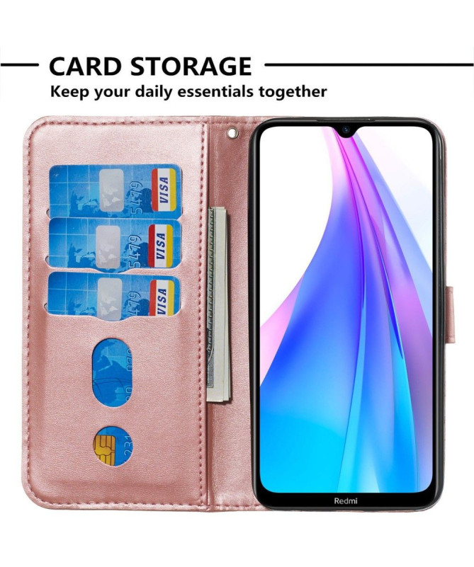 Housse Xiaomi Redmi Note 8T Zipper Pocket effet cuir - Or rose