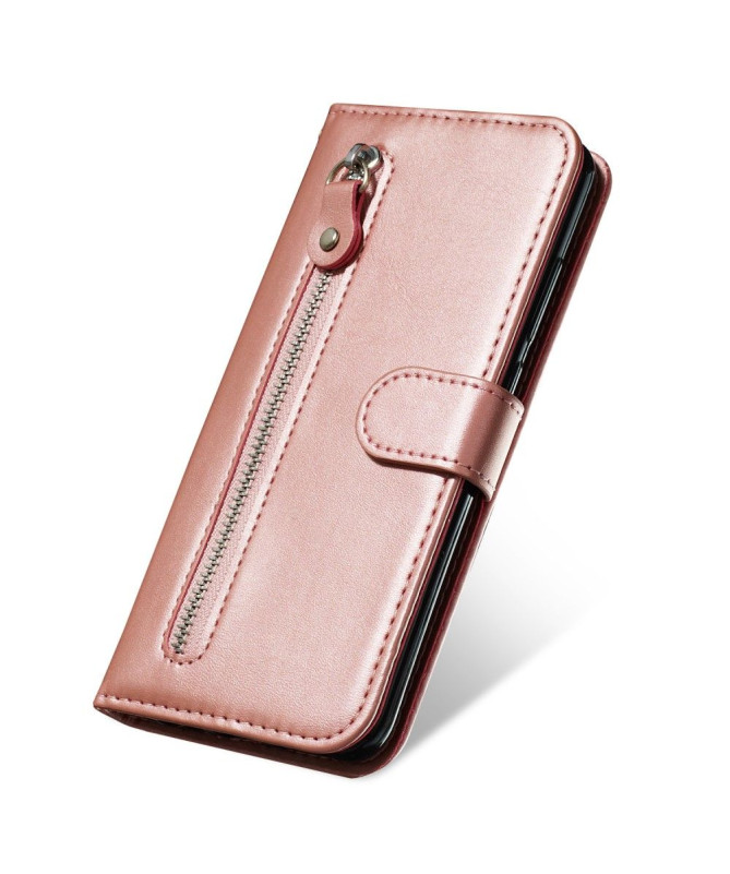 Housse Xiaomi Redmi Note 8T Zipper Pocket effet cuir - Or rose