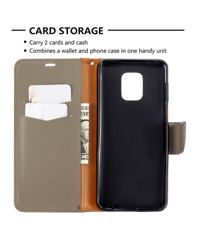 Étui folio Xiaomi Redmi Note 9S / Redmi Note 9 Pro effet cuir grainé