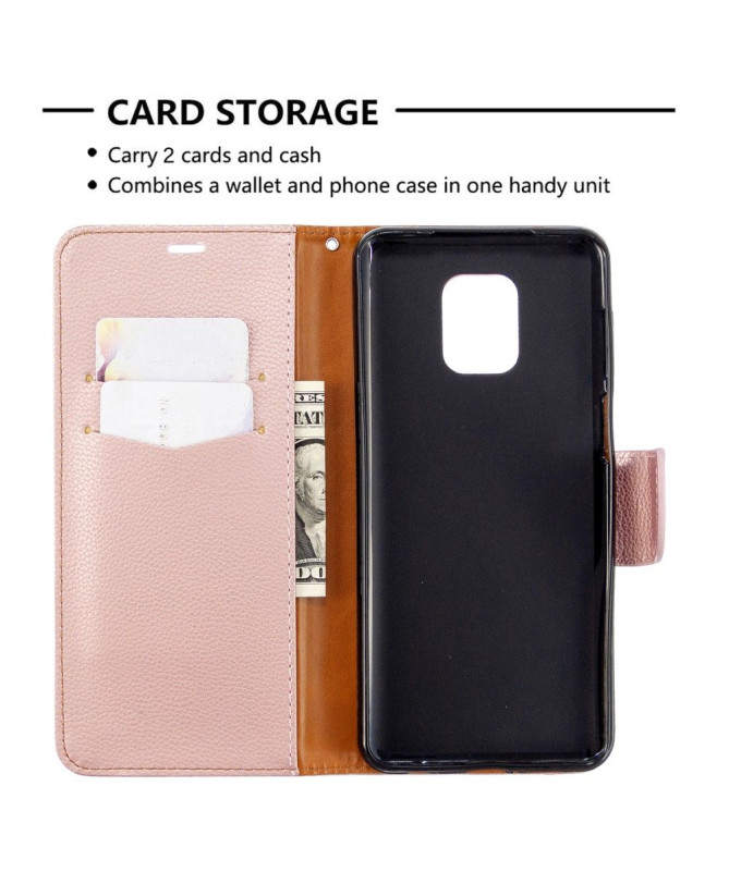 Étui folio Xiaomi Redmi Note 9S / Redmi Note 9 Pro effet cuir grainé