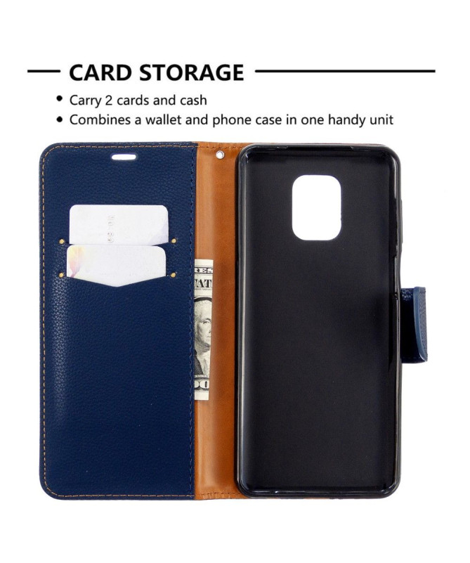 Étui folio Xiaomi Redmi Note 9S / Redmi Note 9 Pro effet cuir grainé