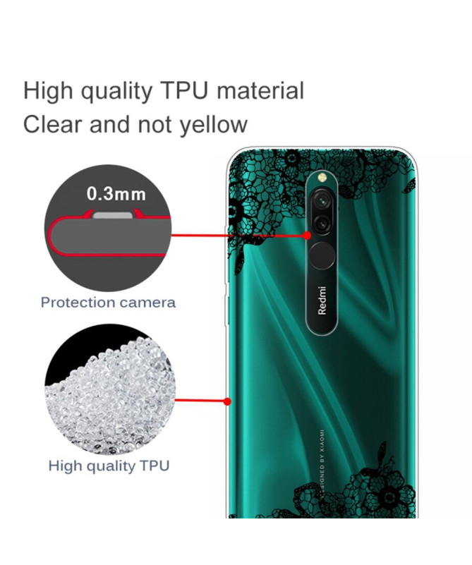 Coque Xiaomi Redmi 8 fleur dentelle