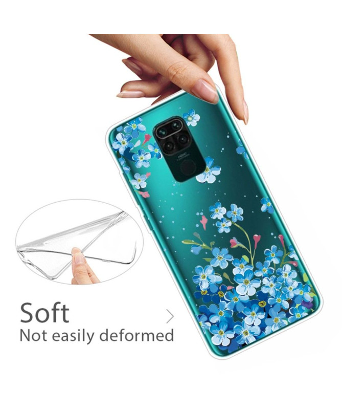 Coque Xiaomi Redmi Note 9 Fleurs Bleues